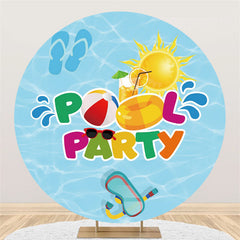 Lofaris Hot Summer Swimming Pool Party Circle Holiday Backdrop