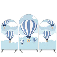 Lofaris Hotballoons Theme White Cloud Blue Sky Arch Backdrop Kit
