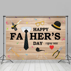 Lofaris I Love You And Happy Fathers Day Tool Wooden Backdrop