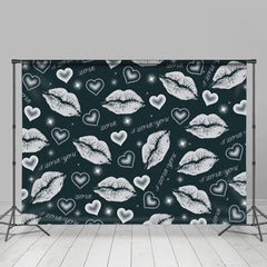 Lofaris I Love You Lips and Heart Valentines Day Backdrop