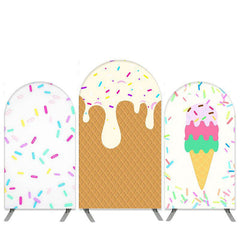 Lofaris Ice Cream Theme Sweet Summer Birthday Arch Backdrop Kit