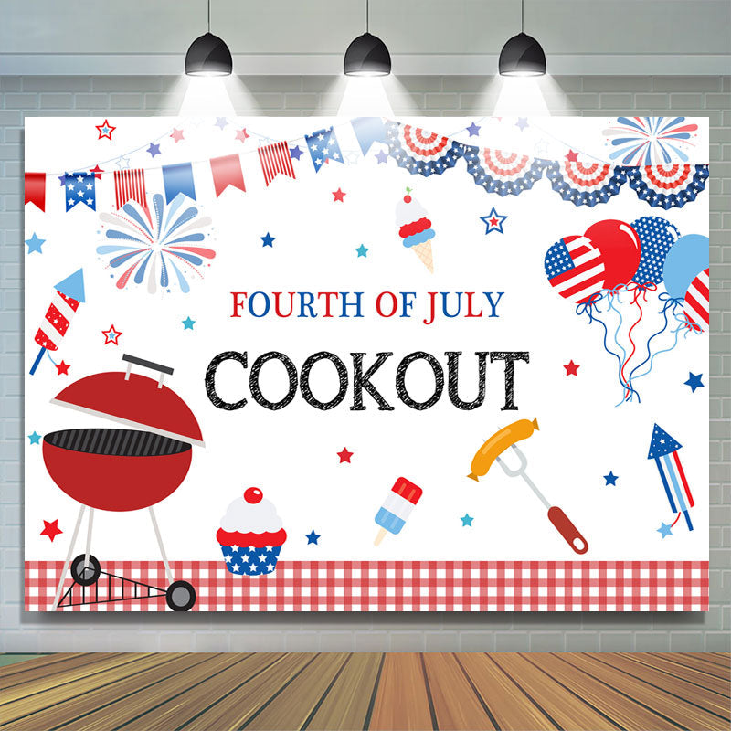 Lofaris Independence Day Cookout Bbq Party Banner Backdrop