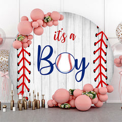 Lofaris Its A Boy Baseball Round Backdrop For Baby Shower