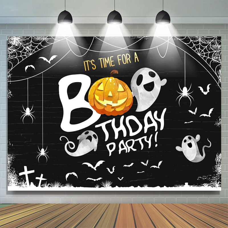 Lofaris Its Time For A Boo Thday Party Halloween Theme Backdrop