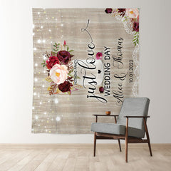 Lofaris Just Love Floral Vase Lace Glitter Wedding Day Backdrop