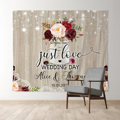 Lofaris Just Love Floral Vase Lace Glitter Wedding Day Backdrop