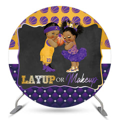 Lofaris Layup Or Mackup Round Gender Reveal Backdrop Cover