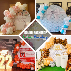 Lofaris Layup Or Mackup Round Gender Reveal Backdrop Cover