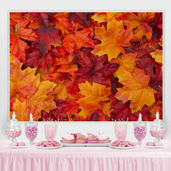 Lofaris Leaves Autumn Red Art Backdrop for Photoshoot