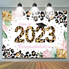 Lofaris Leopard Print Floral 2023 Congratulation Grad Backdrop