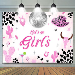 Lofaris Lets Go Girls Hot Pink Western Rock Dance Backdrop