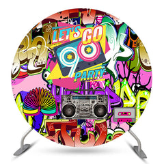 Lofaris Lets Go Party Hiphop Graffiti Round Backdrop Kit