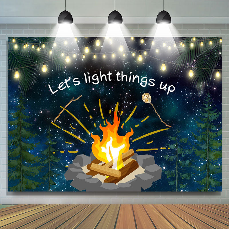 Lofaris Lets Light Things Up Bonfire Party Backdrop for Kids