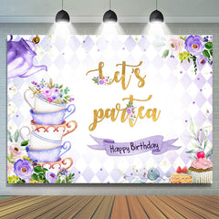 Lofaris Lets Partea Spring Floral Happy Birthday Backdrop