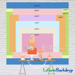 Lofaris Lets Three Floral Fiesta Kids 3rd Birthday Backdrop