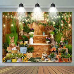 Lofaris Lighting House With Bunny Happy Easter Backdrop