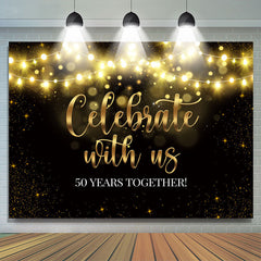 Lofaris Lighting Night Bokeh Happy 50Th Anniversary Backdrop