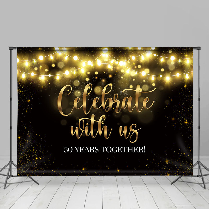 Lofaris Lighting Night Bokeh Happy 50Th Anniversary Backdrop