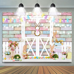 Lofaris Lighting With Bunny Happy Easter Day Backdrop