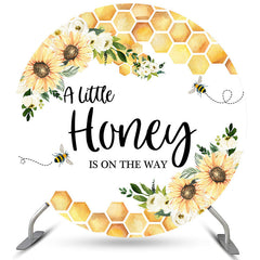 Lofaris Little Honey Is On The Way Round Baby Shower Backdrop