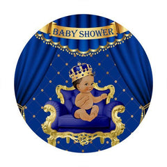 Lofaris Little Prince Blue Theme Round Baby Shower Backdrop