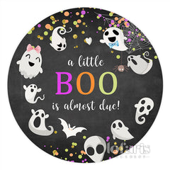 Lofaris Lovely Boo Is Almost Here Round Baby Shower Backdrop