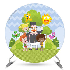 Lofaris Lovely Cartoon Family Outdoor Spring Circle Backdrop Kit