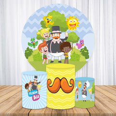 Lofaris Lovely Cartoon Family Outdoor Spring Circle Backdrop Kit