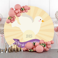 Lofaris Lovely Dove First Comminion Circle Backdrop For Event