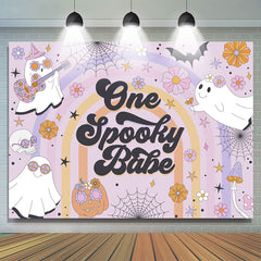 Lofaris Lovely Floral Ghost Halloween Baby Shower Backdrop