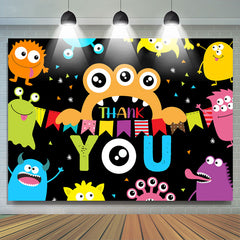 Lofaris Lovely Monster Party Thank You Themed Backdrop