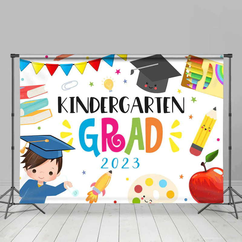 Lofaris Lovely Sweet Kindergraten Grad 2023 Party Backdrop