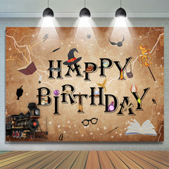 Lofaris Magic Academy Train Happy Birthday Backdrop For Kid