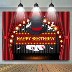 Lofaris Magical Card Dove Stage Theme Happy Birthday Backdrop