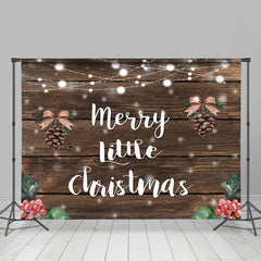 Lofaris Marry Little Christmas Dark Wood Backdrop