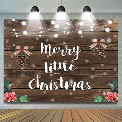 Lofaris Marry Little Christmas Dark Wood Backdrop