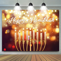 Lofaris Menorah Stands Glitter Bokeh Happy Hanukkah Backdrop