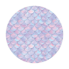 Lofaris Mermaid Scales Round Happy Birthday Backdrop For Party