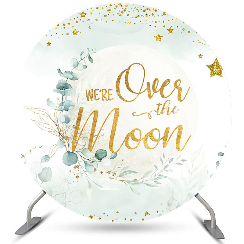 Lofaris Mint Green We Are Over The Moon Circle Cute Backdrop