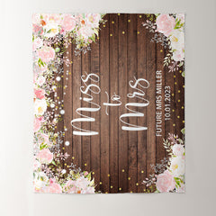 Lofaris Wooden Light Pink and White Floral Wedding Backdrop