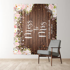 Lofaris Wooden Light Pink and White Floral Wedding Backdrop