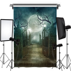 Lofaris Misty Creepy Forest Full Moon Halloween Party Backdrop