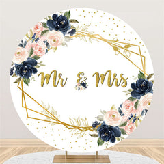 Lofaris Mr And Mrs Saffron Flower White Wedding Circle Backdrop