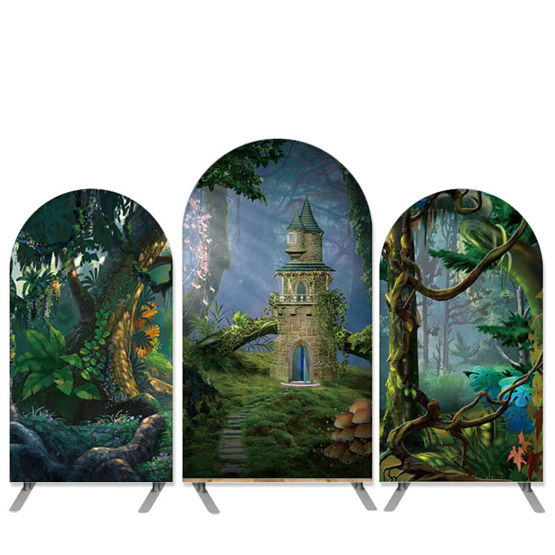 Lofaris Mystery Forest Castle Theme Birthday Arch Backdrop Kit