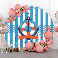 Lofaris Navy Anchor Lifebuoy Themed Circle Backdrop For Party