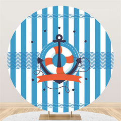 Lofaris Navy Anchor Lifebuoy Themed Circle Backdrop For Party