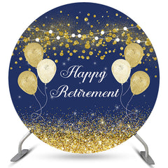 Lofaris Navy Blue With Balloons Circle Happy Birthday Backdrop