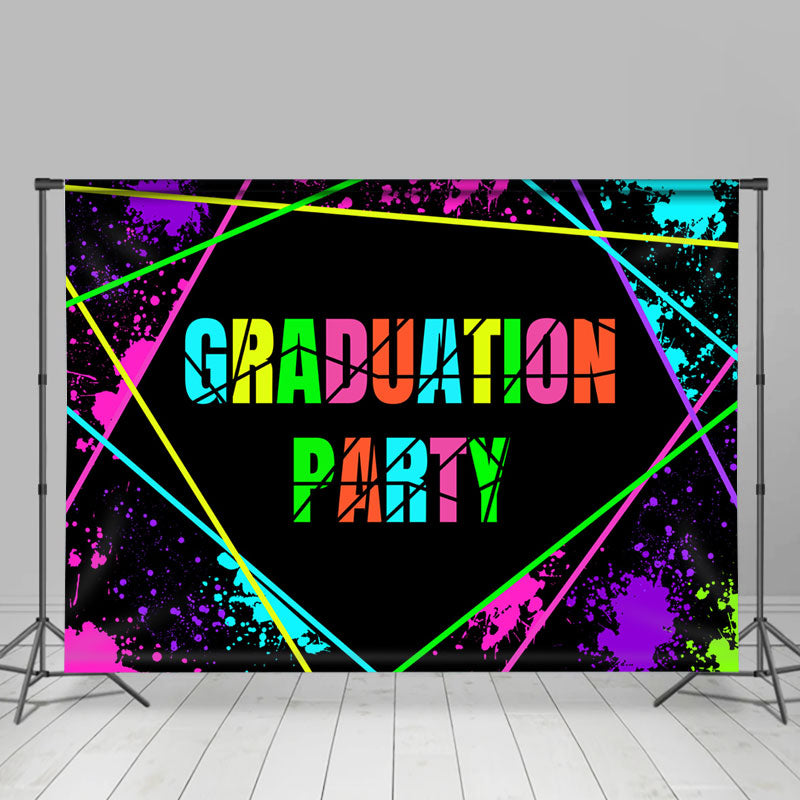 Lofaris Neon Color Graffiti Graduation Backdrop For Party