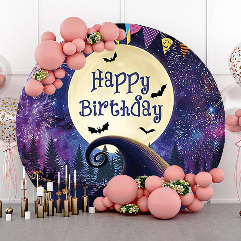 Lofaris Nightmare Halloween Moon Circle Birthday Backdrop