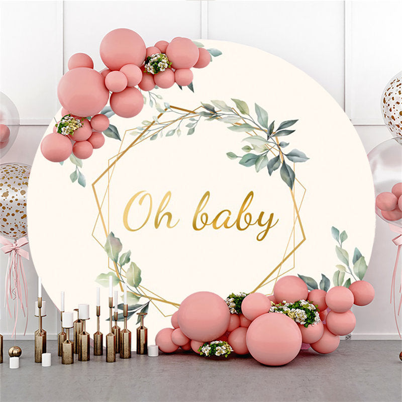 Lofaris Oh Baby Golden Hexagon Shower Circle Backdrop